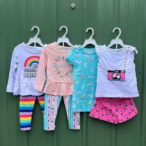 Girls Cotton Shirts Pants, Tank, Shorts & Dress Bundle 6-Piece Bundle Size 3T